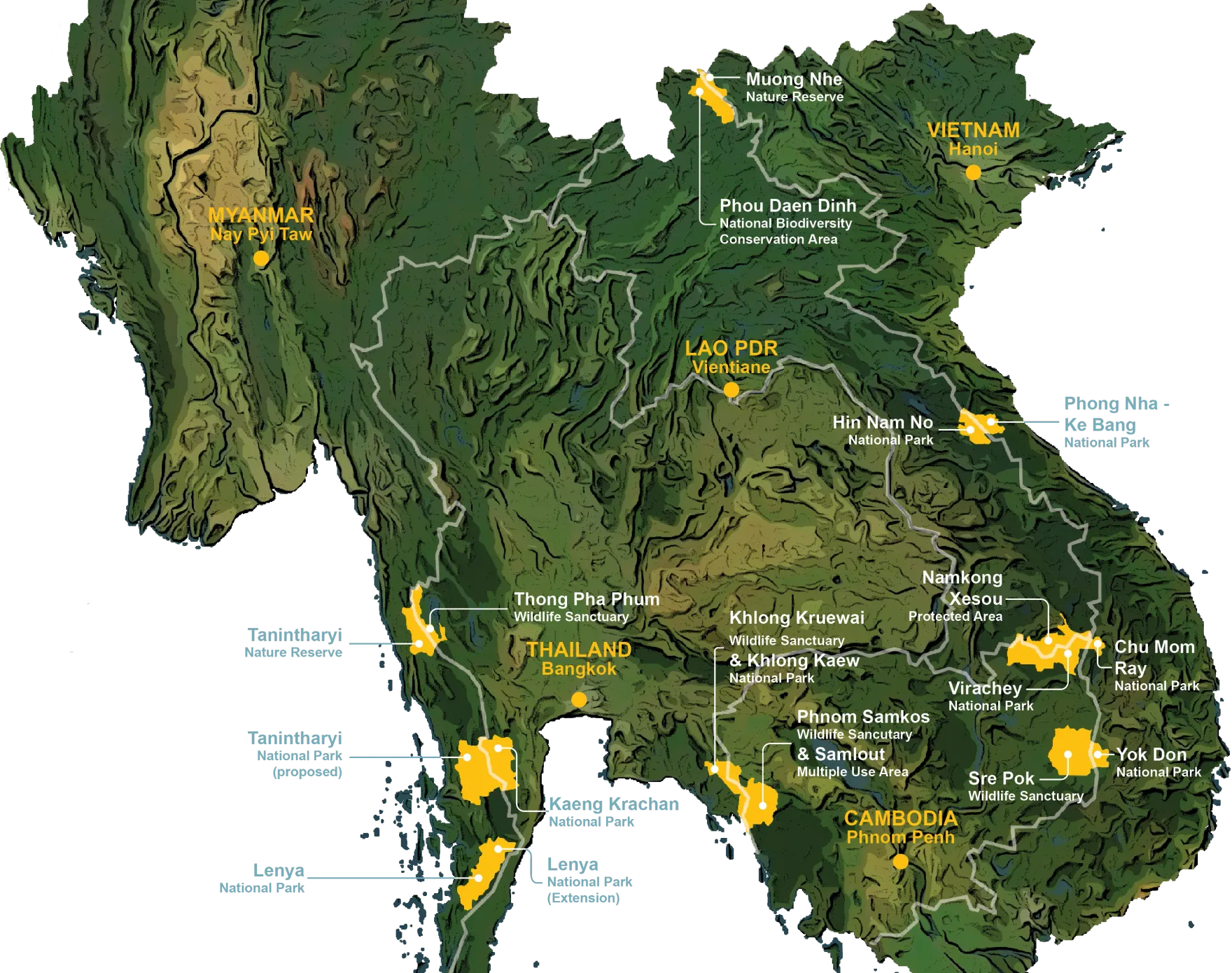 Map of protected areas covered during PAD II